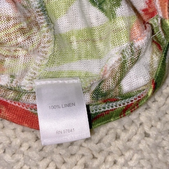 J JILL Love Linen floral tropical print top size XLarge - Picture 6 of 7
